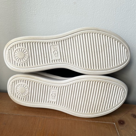 UGG Women’s Libu Leather Slip On Low Top Sneaker Black White 8 - Picture 14 of 15